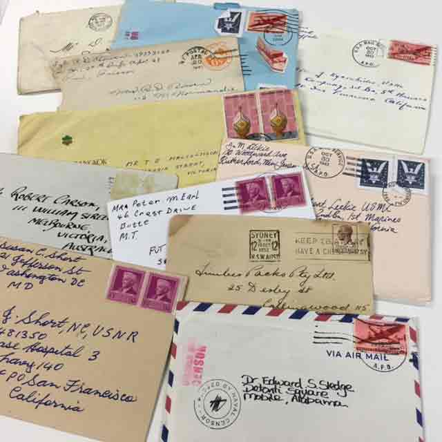 POST, Mail - Handwritten Airmail Envelopes